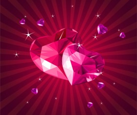 Shining diamond heart valentines day cards vector 07