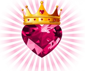 Shining diamond heart valentines day cards vector 09