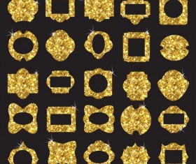 Shiny golden frame design vector set 05