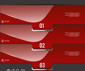 Shiny red infographic vector 02