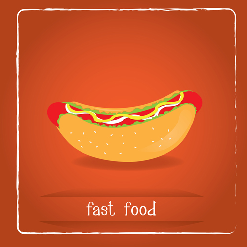 Simlpe fast food poster template vector 01