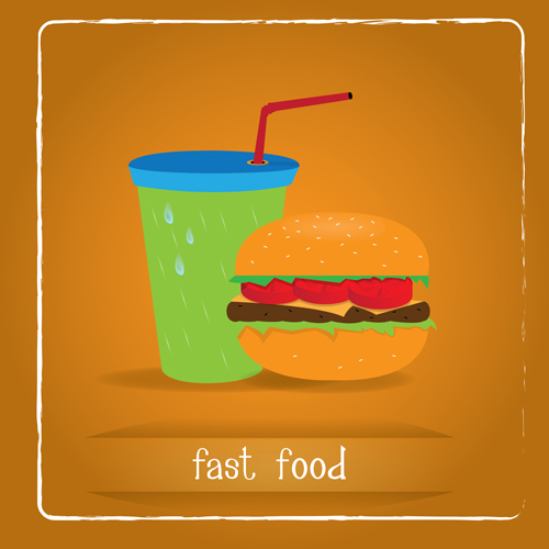 Simlpe fast food poster template vector 09