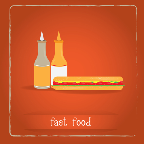 Simlpe fast food poster template vector 10
