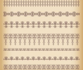 Simlpe floral borders seamless vector 02