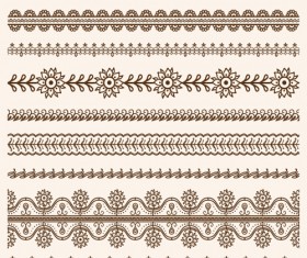 Simlpe floral borders seamless vector 03