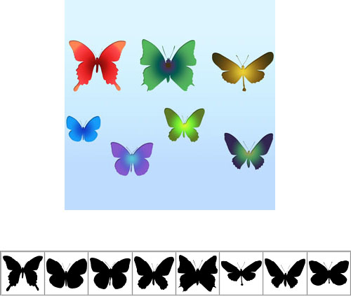 Simple Butterflies shapes