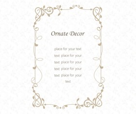 Simple decor frame design vector 05
