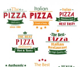 Simple pizza logos vector