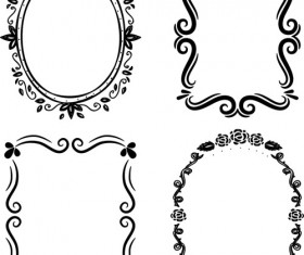 Smlpe floral frames vectors 03
