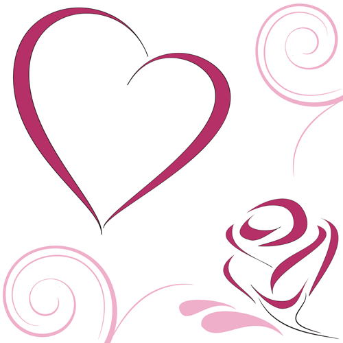 Smlpe valentines day card with heart vector free download