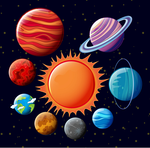 Solar system planets vector material 02
