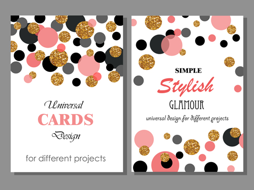 Stylish cards with ronud dot vector 01