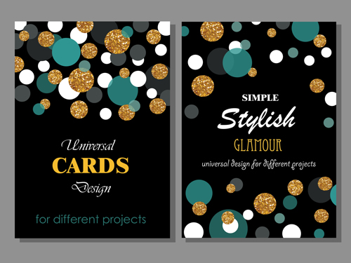 Stylish cards with ronud dot vector 02