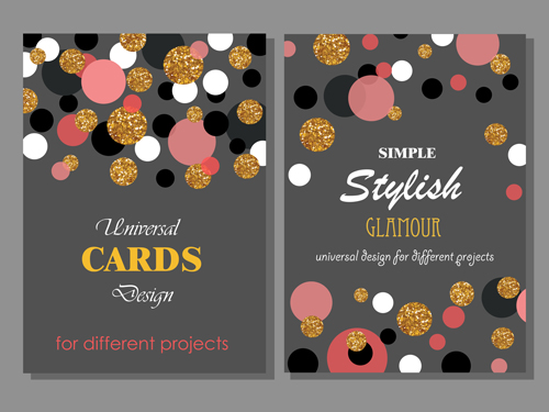 Stylish cards with ronud dot vector 03