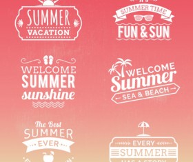Summer holiday labels retro vector material