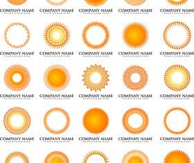 Sun with company logos vector design
