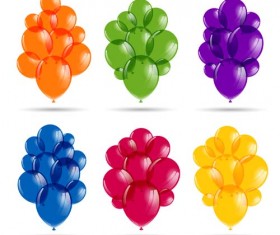Transparent colored balloons vector set