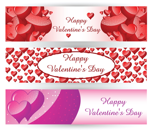 Valentine day banners design vector