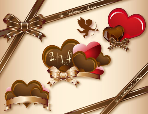 Valentine day chocolates cards vector design 01