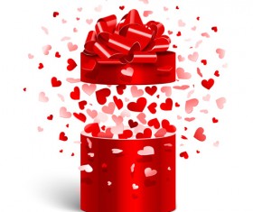 Valentine day gift boxs with red bow vector 01