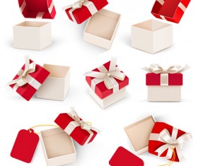 Valentine day gift boxs with red bow vector 03