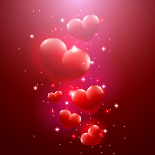 Valentine day red heart backgrounds art vector 01 free download