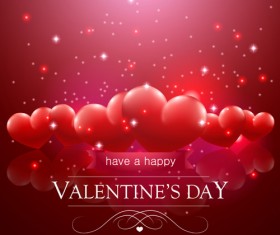 Valentine day red heart backgrounds art vector 03