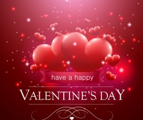 Valentine day red heart backgrounds art vector 05