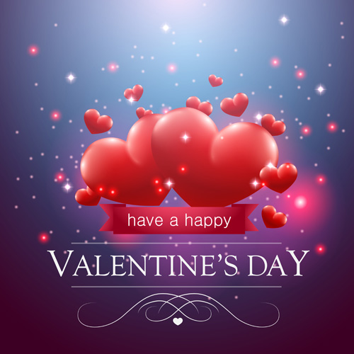 Valentine day red heart backgrounds art vector 06