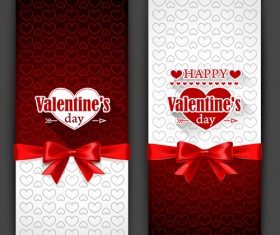 Valentines day card with bow ornate vector