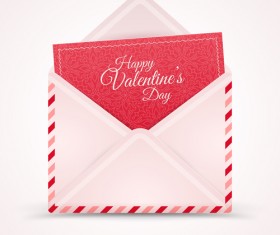 Valentines day card with envelope vector 01