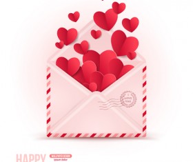 Valentines day card with envelope vector 03