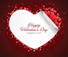 Valentines day card with paper heart vector