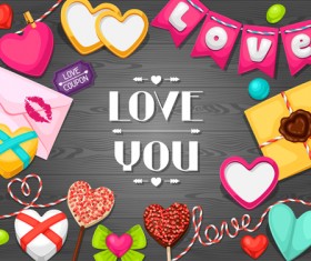 Valentines day design elements vector set 01