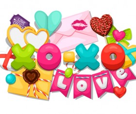 Valentines day design elements vector set 02
