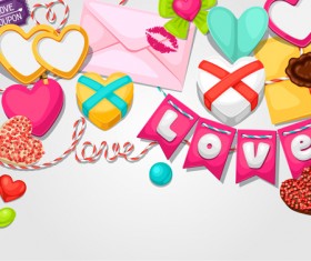 Valentines day design elements vector set 03