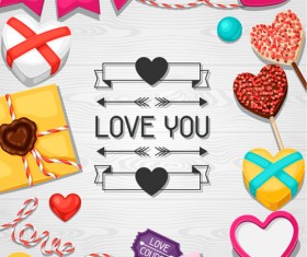 Valentines day design elements vector set 06