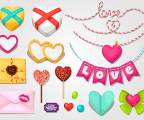 Valentines day design elements vector set 08