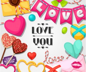Valentines day design elements vector set 09