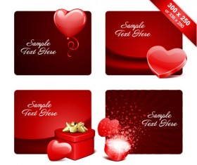 Valentines day gift cards vectors material 01