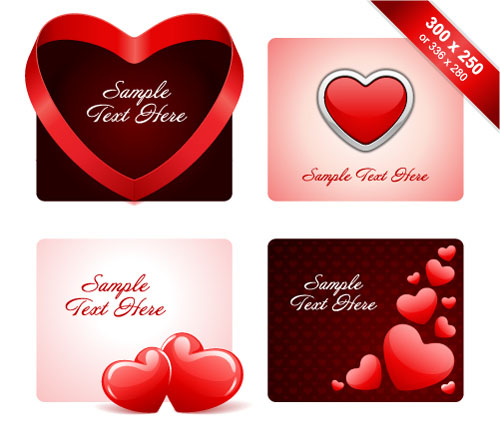 Valentines day gift cards vectors material 02 free download