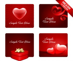 Valentines day gift cards vectors material 03