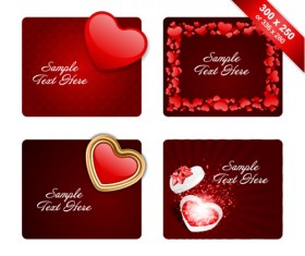 Valentines day gift cards vectors material 04