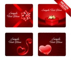 Valentines day gift cards vectors material 05