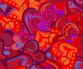 Valentines day heart hand drawn pattern vector 01