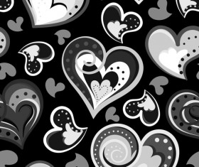 Valentines day heart hand drawn pattern vector 03