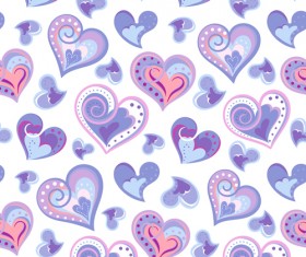 Valentines day heart hand drawn pattern vector 04