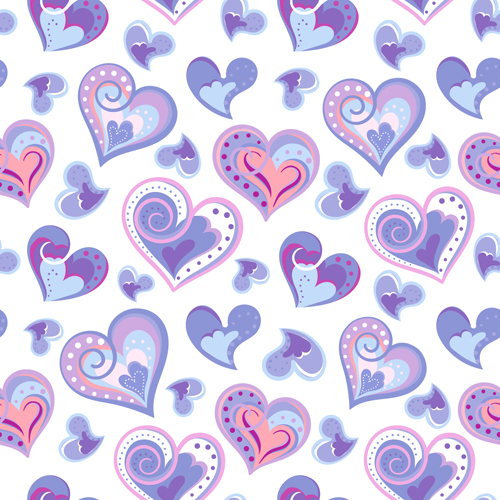Valentines day heart hand drawn pattern vector 04