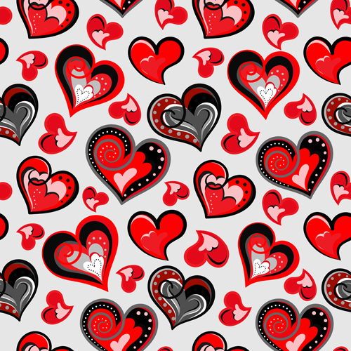 Valentines day heart hand drawn pattern vector 05