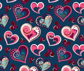 Valentines day heart hand drawn pattern vector 06